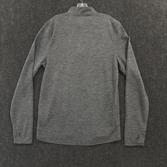 OMNI-WOOL Pullover Men's XL Gray Mock Neck Quarter Zip Base Layer Thumbholes - Picture 4 of 10